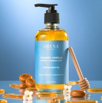 Orena Fragrance Caramel Vanilla Body Oil.